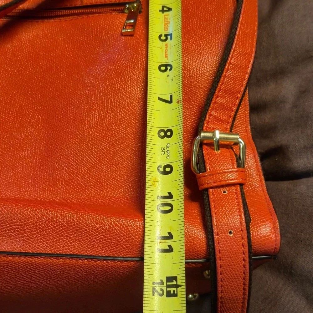 Mellow World Orange‎ Perforated Vegan Leather Convertible Backpack Satchel Bag